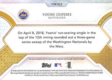 Load image into Gallery viewer, 2017 Yoenis Cesedes # TTR-YC2 Topps Triple Threads (16/27)