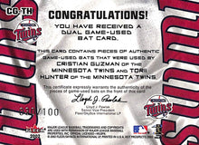 Load image into Gallery viewer, 2002 Christian Guzman / Torii Hunter # CG-TH Game Used Bat (030/100)