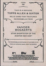 Load image into Gallery viewer, 2020 Topps Allen &amp; Ginter Xander Bogaerts GU Jersey # FSRB-XB Boston Red Sox