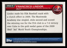 Load image into Gallery viewer, 2010 Bowman Chrome Francisco Lindor 1st Bowman Rookie USA Stars #USA-5 RC