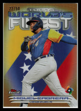Load image into Gallery viewer, 2023 Topps Finest MIGUEL CABRERA Worlds Finest Gold Treasure Chest #'d 22/50