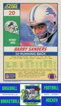 Load image into Gallery viewer, 1990 Score 100 Hottest #5 Barry Sanders M/F NM