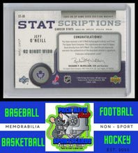 Load image into Gallery viewer, 2006 Upper Deck #ST-JO Jeff O'Neill 14/41 Stat Scriptions NM