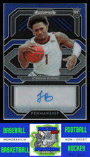 Load image into Gallery viewer, 2021 Panini Prizm Collegiate Draft Picks #CP-JBU Jordon Burns College Penmanship Prizms Blue NM