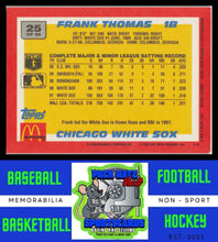 Load image into Gallery viewer, 1992 Topps McDonald's Baseball's Best #25 Frank Thomas NM/M