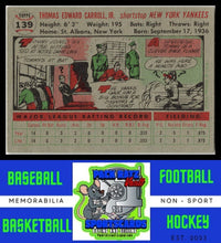 Load image into Gallery viewer, 1956 Topps #139a Tommy Carroll White Back VG